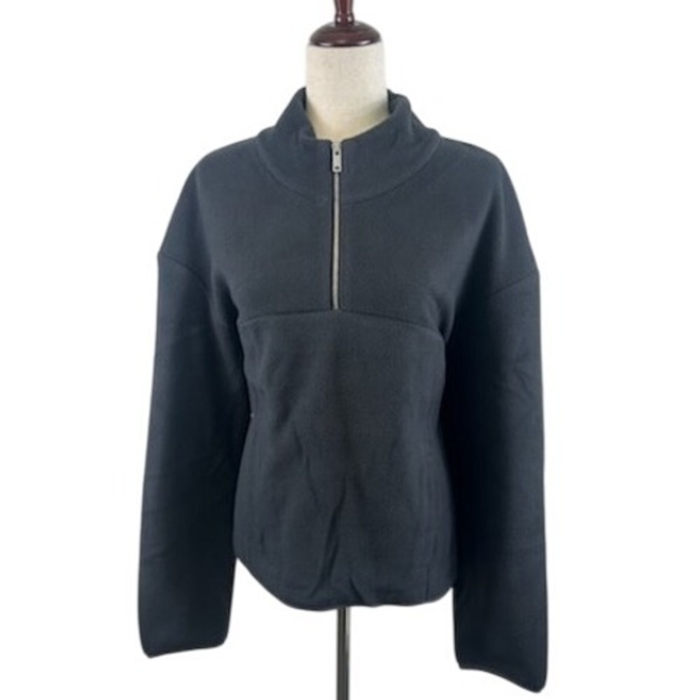UGG Cassady Micro Uggfluff Half‎ Zip Pullover Black Ink Top Women's Size 2X